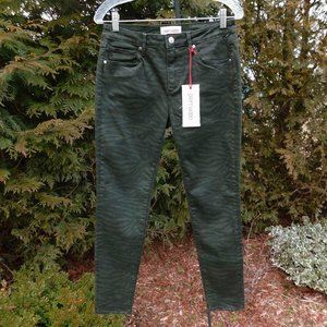 Driftwood Jackie Army-Green & Black Zebra Skinny Jeans NWT